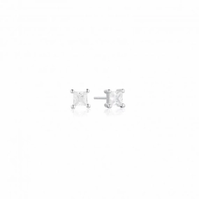 White Zirconia Ellera Quadrato Earrings SJ-E42277-CZ