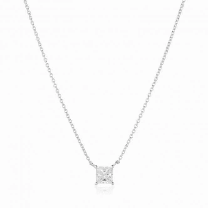White Zirconia Ellera Quadrato Necklace SJ-N42279-CZ