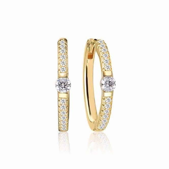 White Zirconia Ellera Uno Grande Earrings SJ-E22119-CZ-SG