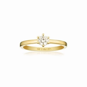 White Zirconia Ellera Uno Pianura Grande Ring SJ-R42283-CZ-YG