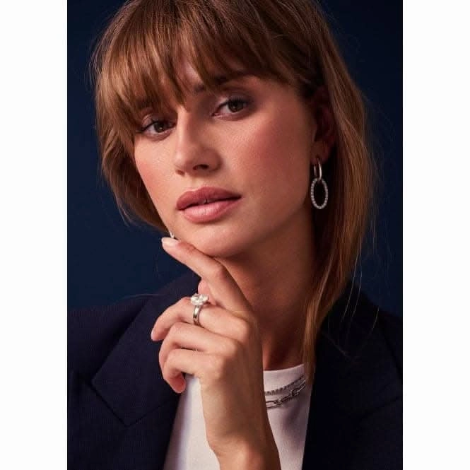 White Zirconia Ellisse Due Earrings SJ-E2310-CZ