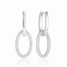 White Zirconia Ellisse Due Earrings SJ-E2310-CZ