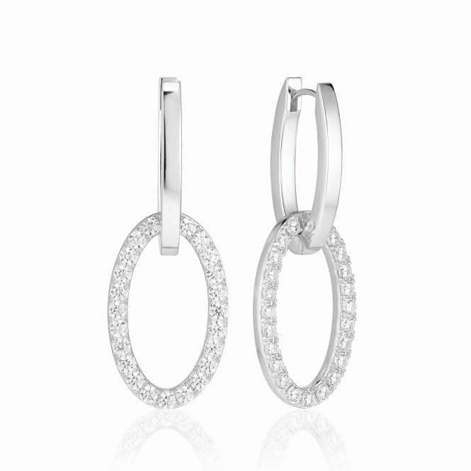 White Zirconia Ellisse Due Earrings SJ-E2310-CZ