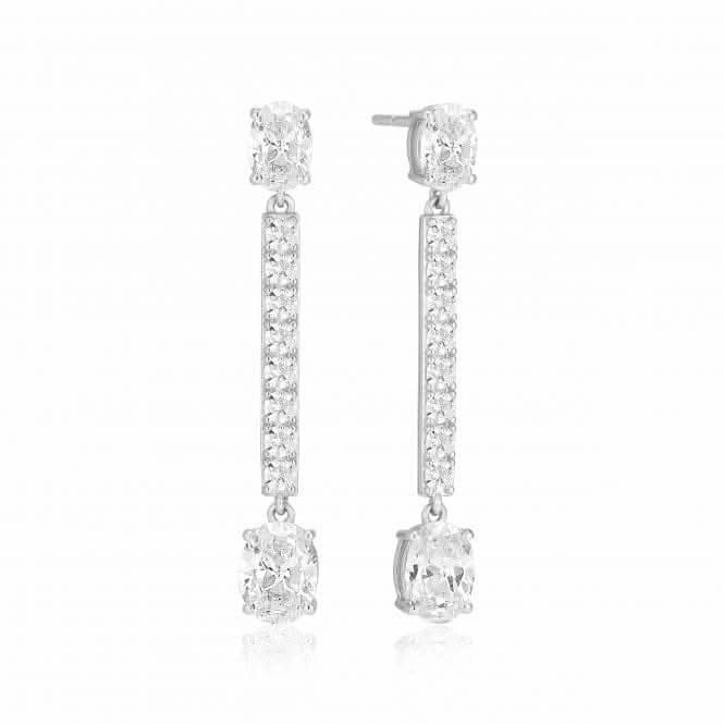 White Zirconia Ellisse Lungo Earrings SJ-E2322-CZ