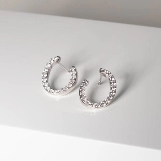 White Zirconia Ellisse Ovale Earrings SJ-E2321-CZ