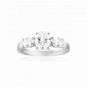 White Zirconia Ellisse Tre Ring SJ-R2340-CZ