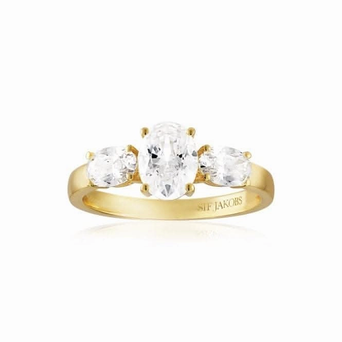 White Zirconia Ellisse Tre Ring SJ-R2340-CZ-YG
