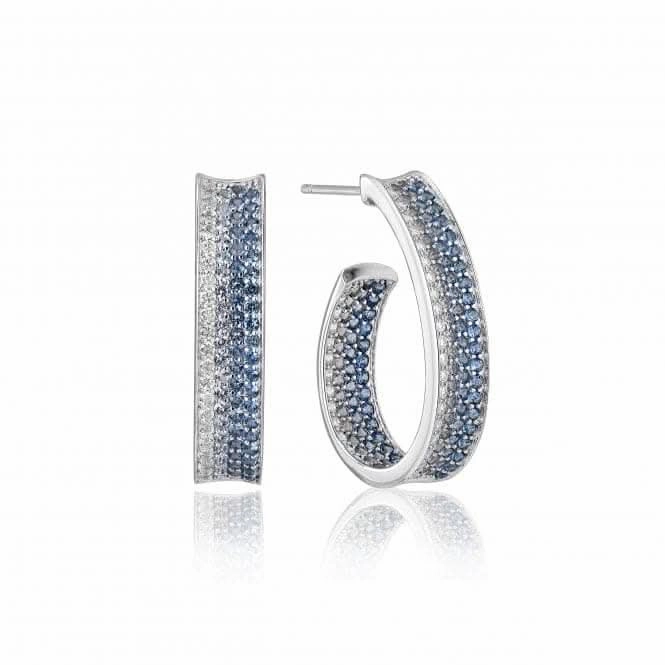White Zirconia Felline Concavo Earrings SJ-E2390-GBL