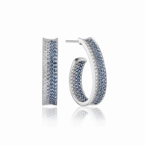 White Zirconia Felline Concavo Earrings SJ-E2390-GBL
