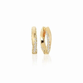White Zirconia Ferrara Medio Earrings SJ-E12109-CZ-SG