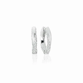 White Zirconia Ferrara Medio Earrings SJ-E12109-CZ-SS