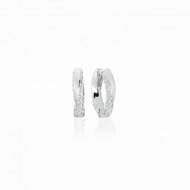 White Zirconia Ferrara Piccolo Earrings SJ-E12108-CZ-SS