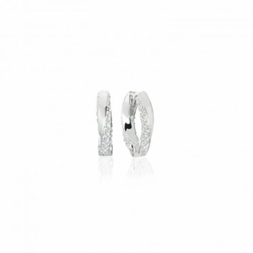 White Zirconia Ferrara Piccolo Earrings SJ-E12108-CZ-SS
