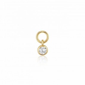White Zirconia Ghiera Uno Earring Charm SJ-CH2370-CZ-YG