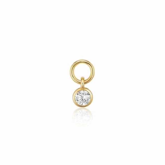 White Zirconia Ghiera Uno Earring Charm SJ-CH2370-CZ-YG