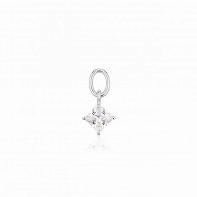 White Zirconia Lati Quattro Earring Charm SJ-CH2375-CZ
