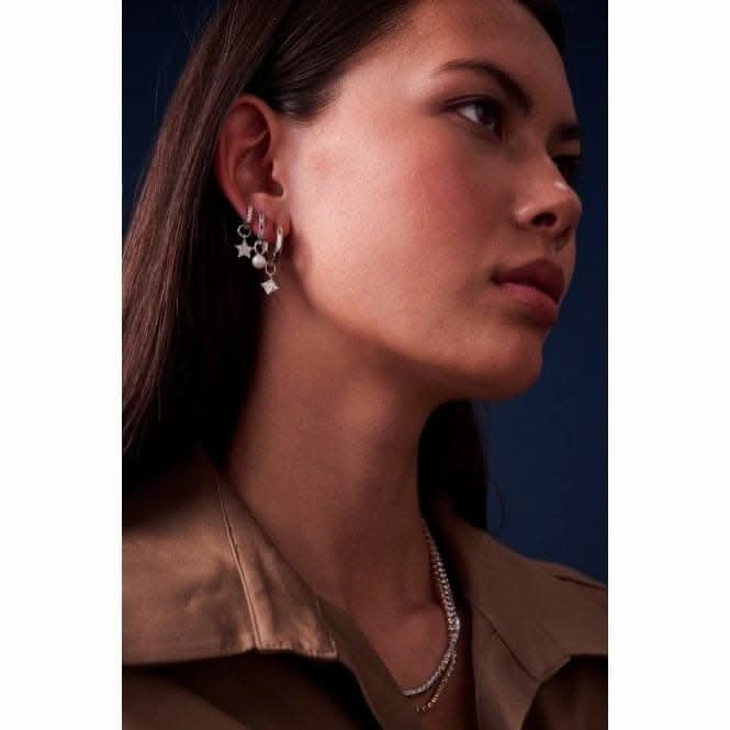 White Zirconia Lati Quattro Earring Charm SJ-CH2375-CZ