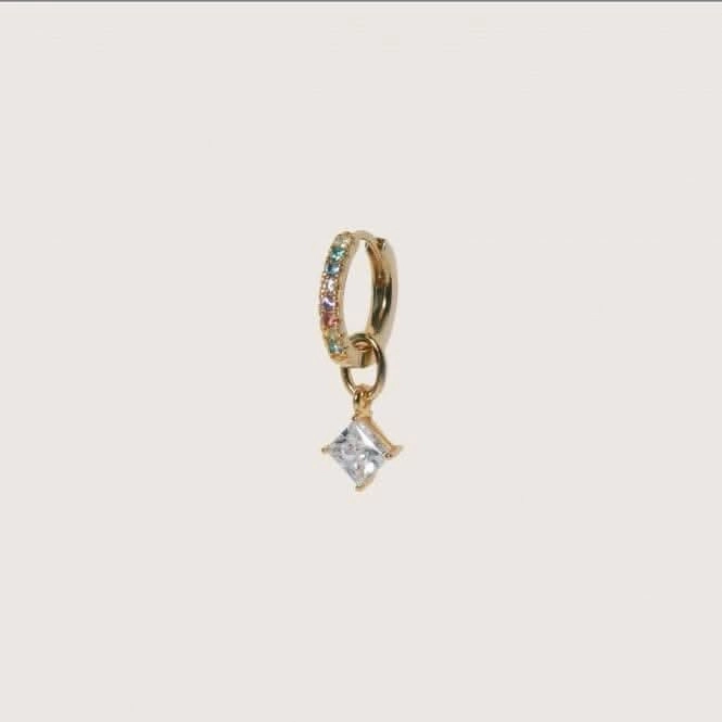 White Zirconia Lati Quattro Earring Charm SJ-CH2375-CZ-YG