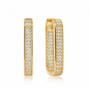 White Zirconia Matera Grande Earrings SJ-E1064-CZ(YG)