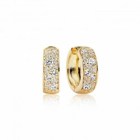 White Zirconia Novara Circolo Earrings SJ-E1059-CZ(YG)