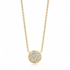 White Zirconia Novara Necklace SJ-C1056-CZ(YG)