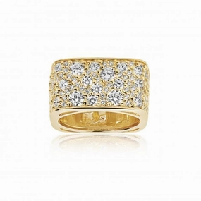 White Zirconia Novara Quadrato Ring SJ-R1060-CZ(YG)