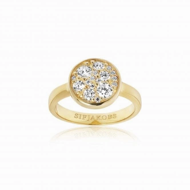 White Zirconia Novara Ring SJ-R1056-CZ(YG)