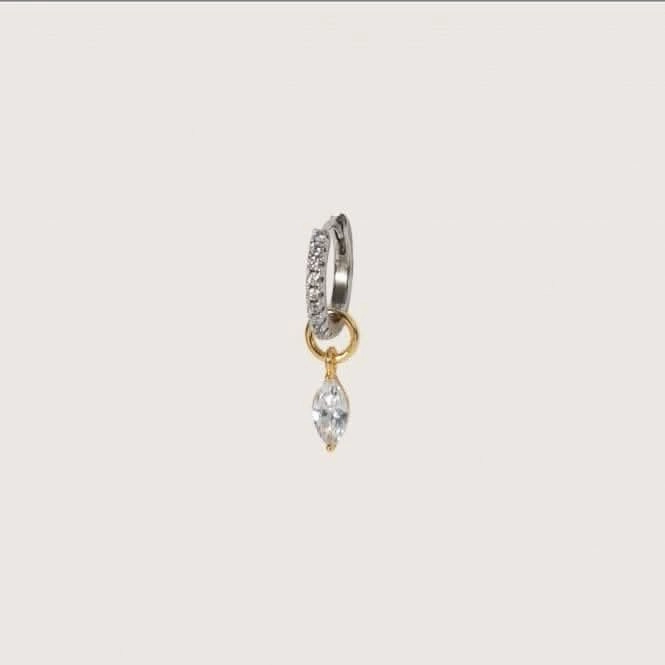 White Zirconia Occhio Earring Charm SJ-CH2376-CZ-YG