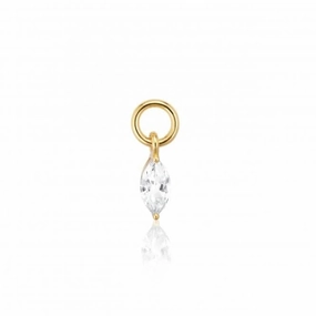White Zirconia Occhio Earring Charm SJ-CH2376-CZ-YG