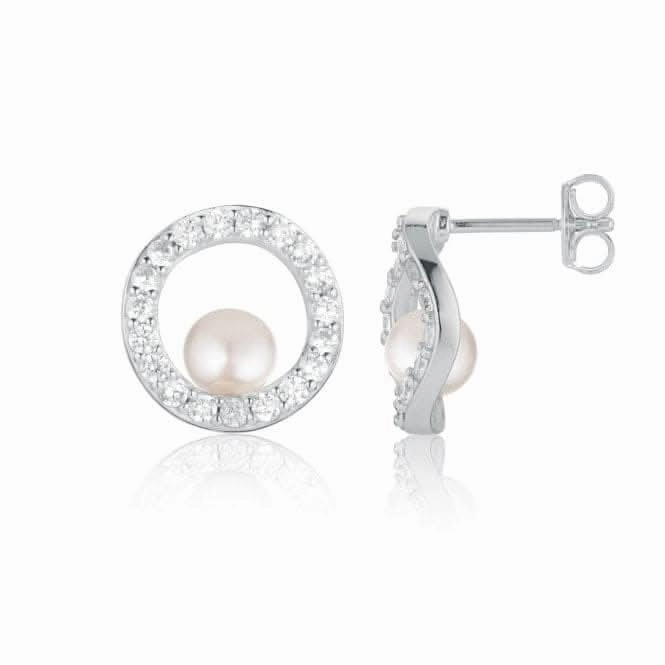 White Zirconia Ponza Circolo Earrings SJ-E12348-PCZ