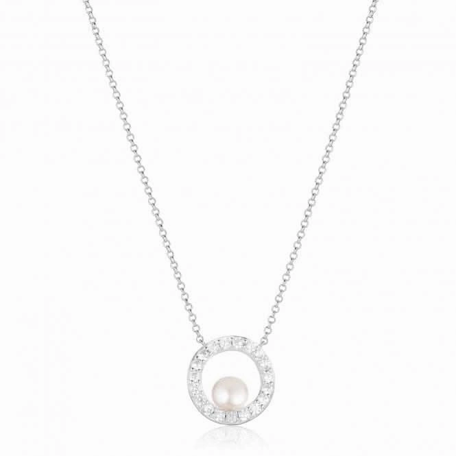 White Zirconia Ponza Circolo Necklace SJ-N12348-PCZ