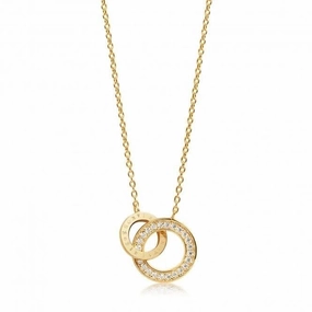 White Zirconia Prato Uno Piccolo Necklace SJ-C472-CZ(YG)