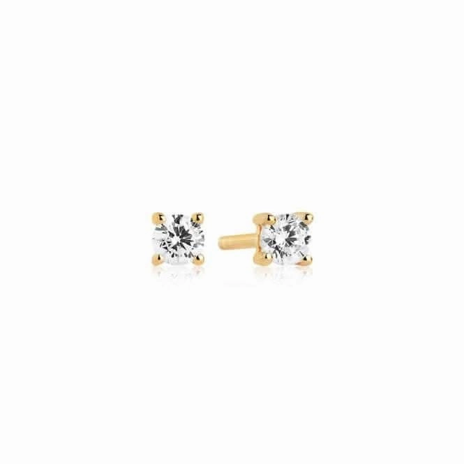 White Zirconia Princess Piccolo Earrings SJ-E3MMRD-CZ-YG