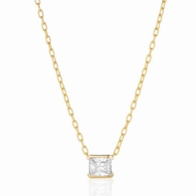 White Zirconia Roccanova Grande Necklace SJ-N42258-CZ-YG