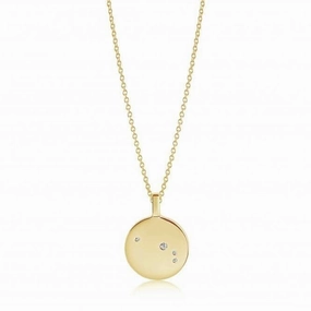 White Zirconia Zodiaco Aries Pendant SJ-P1053-CZ(YG)/45