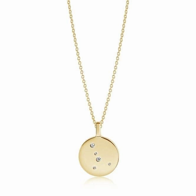 White Zirconia Zodiaco Cancer Pendant SJ-P1057-CZ(YG)/45