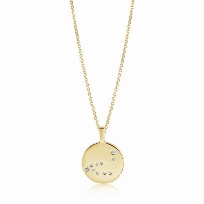 White Zirconia Zodiaco Capricorn Pendant SJ-P1063-CZ(YG)/45