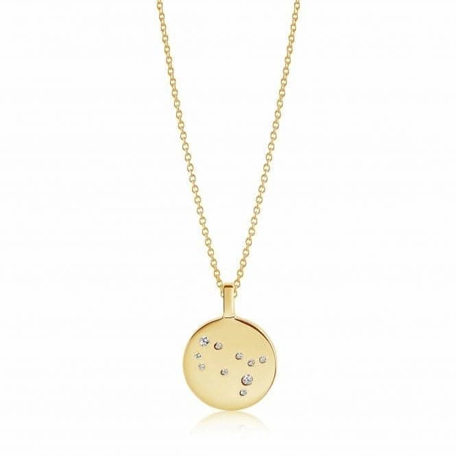 White Zirconia Zodiaco Gemini Pendant SJ-P1055-CZ(YG)/45
