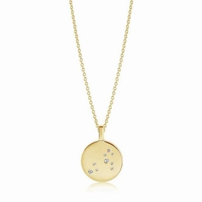 White Zirconia Zodiaco Leo Pendant SJ-P1058-CZ(YG)/45