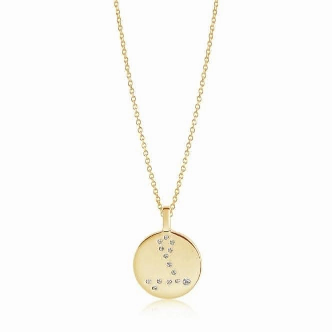 White Zirconia Zodiaco Pisces Pendant SJ-P1065-CZ(YG)/45