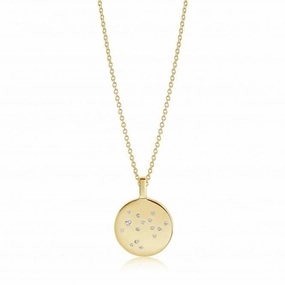 White Zirconia Zodiaco Sagitarius Pendant SJ-P1062-CZ(YG)/45