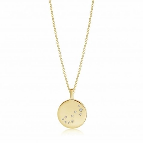 White Zirconia Zodiaco Scorpio Pendant SJ-P1061-CZ(YG)/45