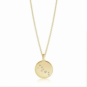 White Zirconia Zodiaco Taurus Pendant SJ-P1054-CZ(YG)/45