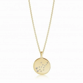 White Zirconia Zodiaco Virgo Pendant SJ-P1059-CZ(YG)/45