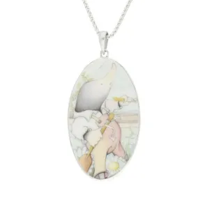 Wind In The Willows Necklace Oval Fine Bone China And Silver