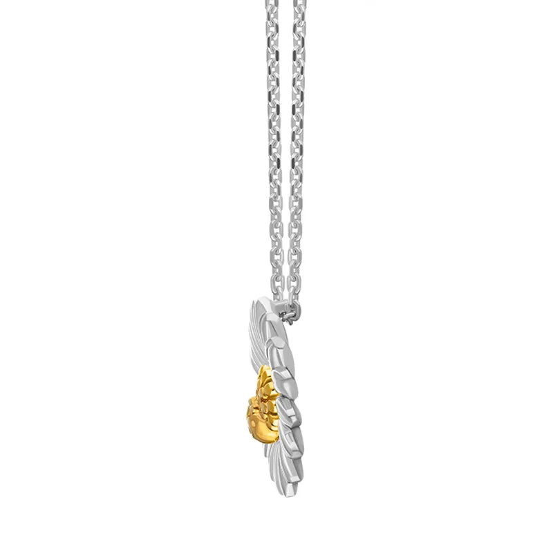 Yellow Gold Plated Sterling Silver Daisy Necklace