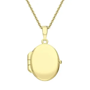 Yellow Gold Plated Sterling Silver Oval Keepsake Locket