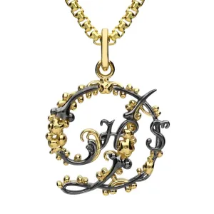 Yellow Gold Sterling Silver Plated Style & Fashion Devonshire Logo Necklace D