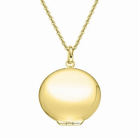 Yellow Gold Plated Sterling Silver Round Keepsake Locket